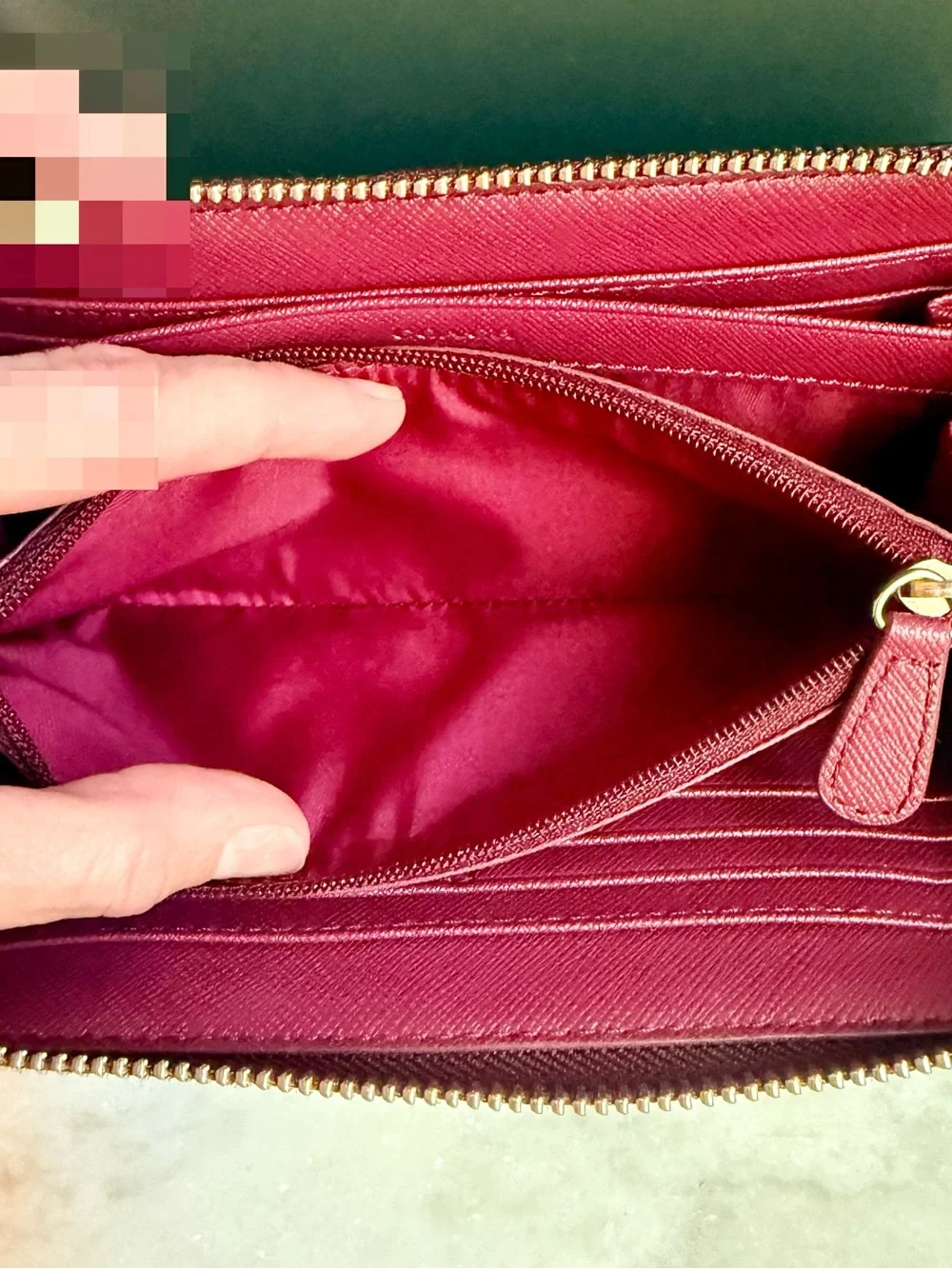 Coach Peyton Glen Plaid Accordion Zip Wallet F52138 G1453 Cranberry Rare 2014